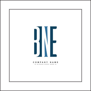 Vector Logo Template for Initials BNE - Simple Alphabet Letters Logo