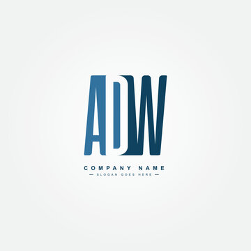 Initial Letter ADW Logo - Minimal Business Logo for Alphabet A, D and W