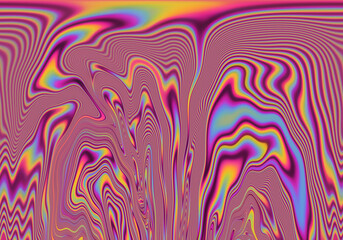 Abstract psychedelic background with rainbow smudges and stains, like on gasoline film.