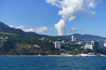 Fototapeta premium Yalta, Crimea. Seascape overlooking the city's coastline.