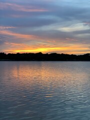 Fototapeta premium sunset over the lake