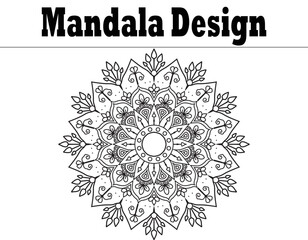 Circular in form of mandala with lotus flower for Henna,Floral background Mandala design