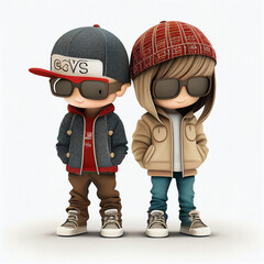 boy and girl 3d love is style