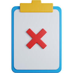 Fototapeta premium 3d rendering unfinished task with a cross isolated