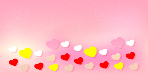 Colorful LOVE icon on gradient pink background