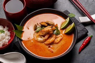 Thai Tom Yum Soup and tea