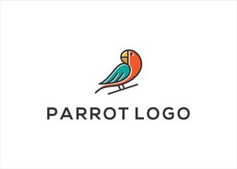 Parrot Logo Design Vector Illustration Template