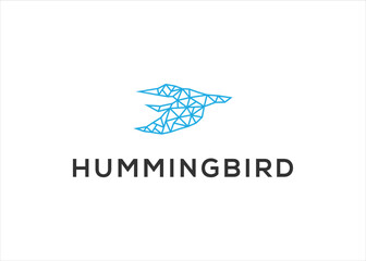 hummingbird  logo line outline monoline vector icon illustration