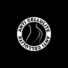 Anti cellulite program icon isolated on black background. - obrazy, fototapety, plakaty