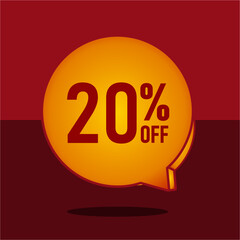 20 percent vector sale red yellow