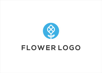 Minimalist elegant flower rose logo beauty with line art style