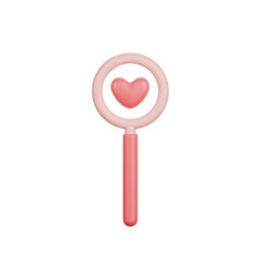 valentine magnifying glass 3d Illustration