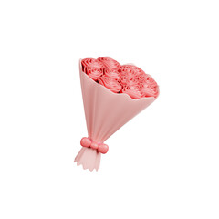 valentine flower bucket 3d Illustration