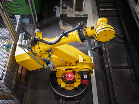 Robotic arm in modern factory