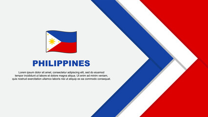 Philippines Flag Abstract Background Design Template. Philippines Independence Day Banner Cartoon Vector Illustration. Philippines Cartoon