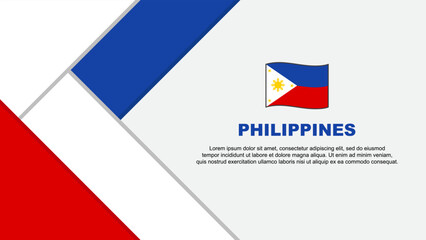 Philippines Flag Abstract Background Design Template. Philippines Independence Day Banner Cartoon Vector Illustration. Philippines Illustration