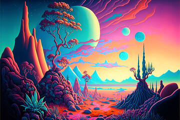 alien landscape, generative ai
