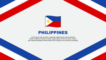 Philippines Flag Abstract Background Design Template. Philippines Independence Day Banner Cartoon Vector Illustration. Philippines Template