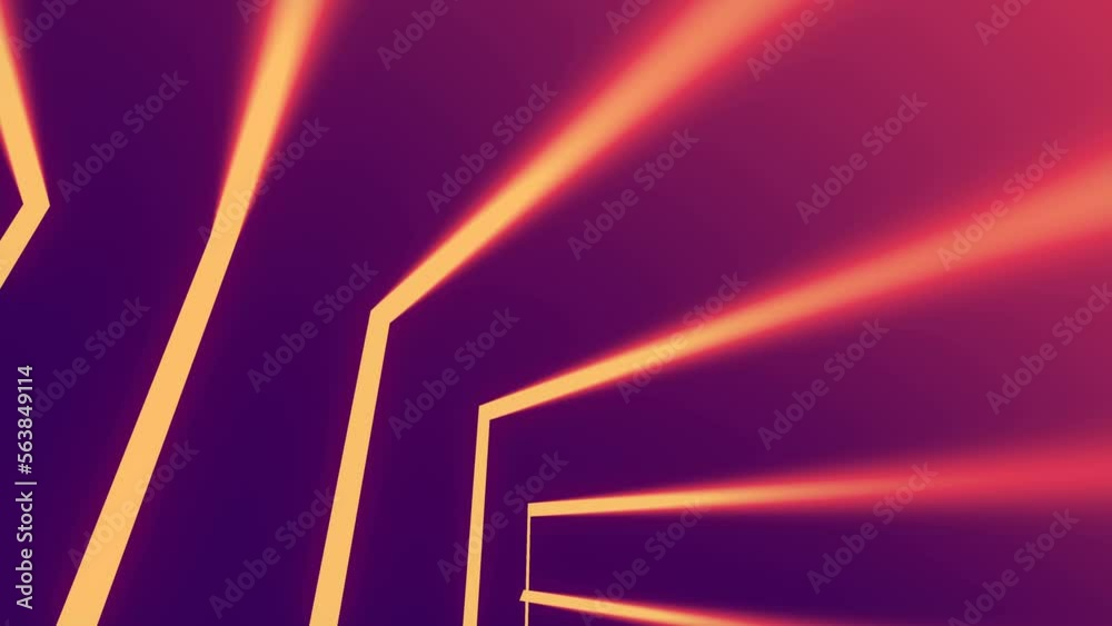 Aufkleber Seamless loop animation of bright floating strips of light. 3d rendering 4K UHD