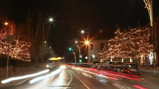 highway, car, cars, auto, automobile, night, evening, city, light, lights, time lapse, horizont, road, urban, red, white, yellow, move, moves, fast, blur, bokeh, travel, traffic, speed, cityscape, fir