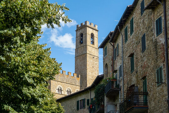 Italy, Tuscany, Poppi, Tower of Castello dei Conti Guidi castle
