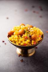 Diljani is a traditional Indian sweet, creamy and sweetened milk, garnished with nuts and spices.