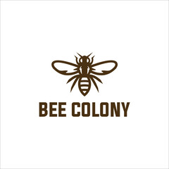 bee logo design template vector