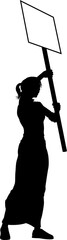 Protest Rally March Picket Sign Silhouette Person