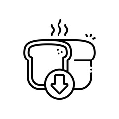 Low carbo diet vector icon blue outline style