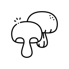 Mushroom vector icon blue outline style