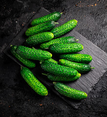 Bunch of fresh homemade cucumbers. 