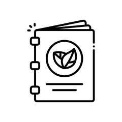 Vegan Menu vector icon blue outline style