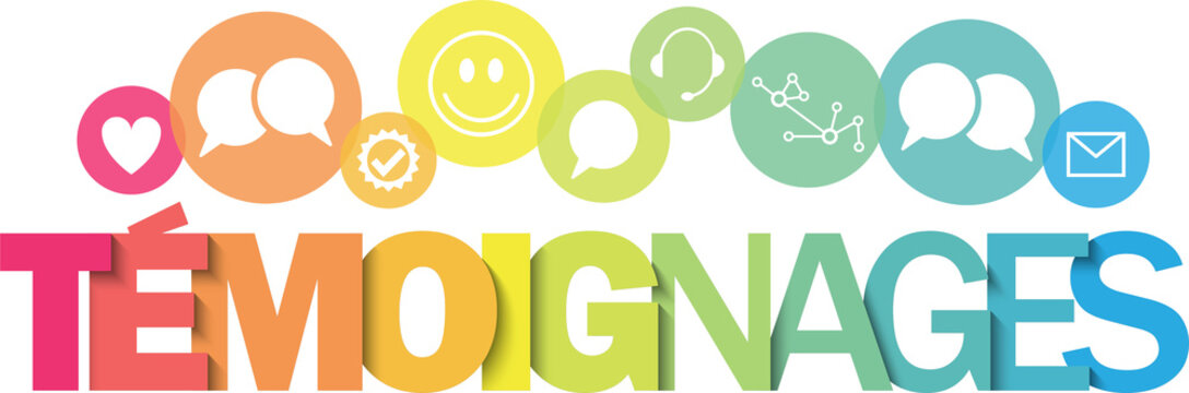 TEMOIGNAGES banni&egrave;re concept business sur fond transparent