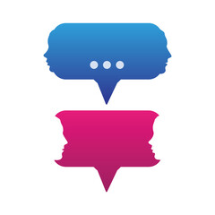 Speech bubbles two heads