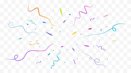 Confetti Background. Festive Backdrop. Party Design With Colorful Confetti. Vector Illustration - obrazy, fototapety, plakaty