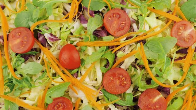 Salad. Fresh vegetables tossed salad. View from top