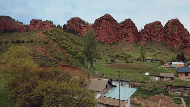 Nature And Rocks Of Jety Oguz In Kyrgyzstan, Aerial View