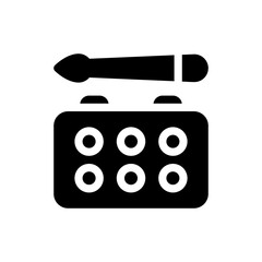 watercolor brush glyph icon