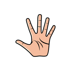 High Five Hand Sign Isolated on a white background. Icon Vector Illustration.
