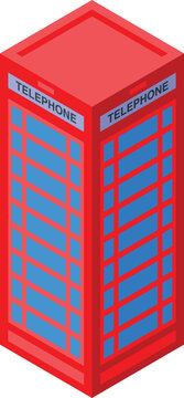 London telephone box icon isometric vector. England city. Old tour