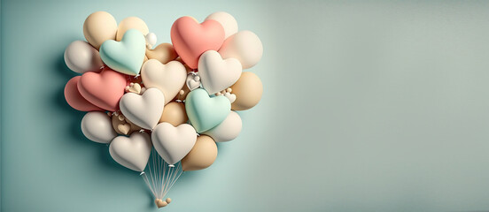 balloons in the shape of heart цшер сщзн ызфсу ащк еуче Valentines day wallpaper generative ai