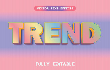 3D Editable Vector Text Effects. Trend Text Style.