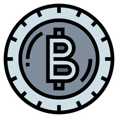 baht filled outline icon style
