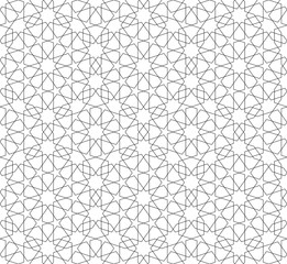 Seamless arabic geometric ornament in black color.