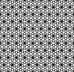 Seamless arabic geometric ornament in black color.