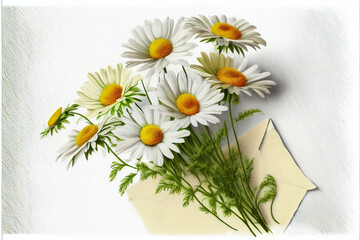 Bouquet of exquisite flowers on a white background. AI generated.