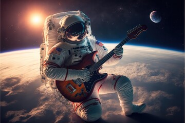 astronaut in space playing guitar made with generative ai