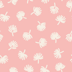 Seamless pattern with white leaves