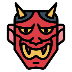 hannya filled outline icon style