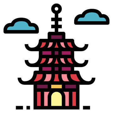recommend clip art: pagoda filled outline icon style